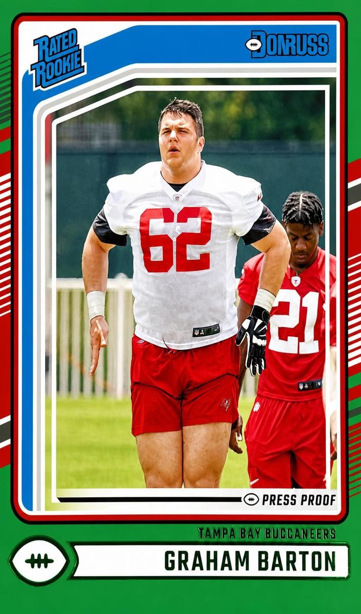 2024 Panini Donruss Football Press Proof Green Graham Barton #380