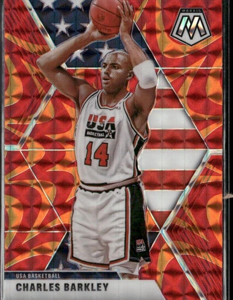 2019 Panini Mosaic Basketball Reactive Orange Charles Barkley #252