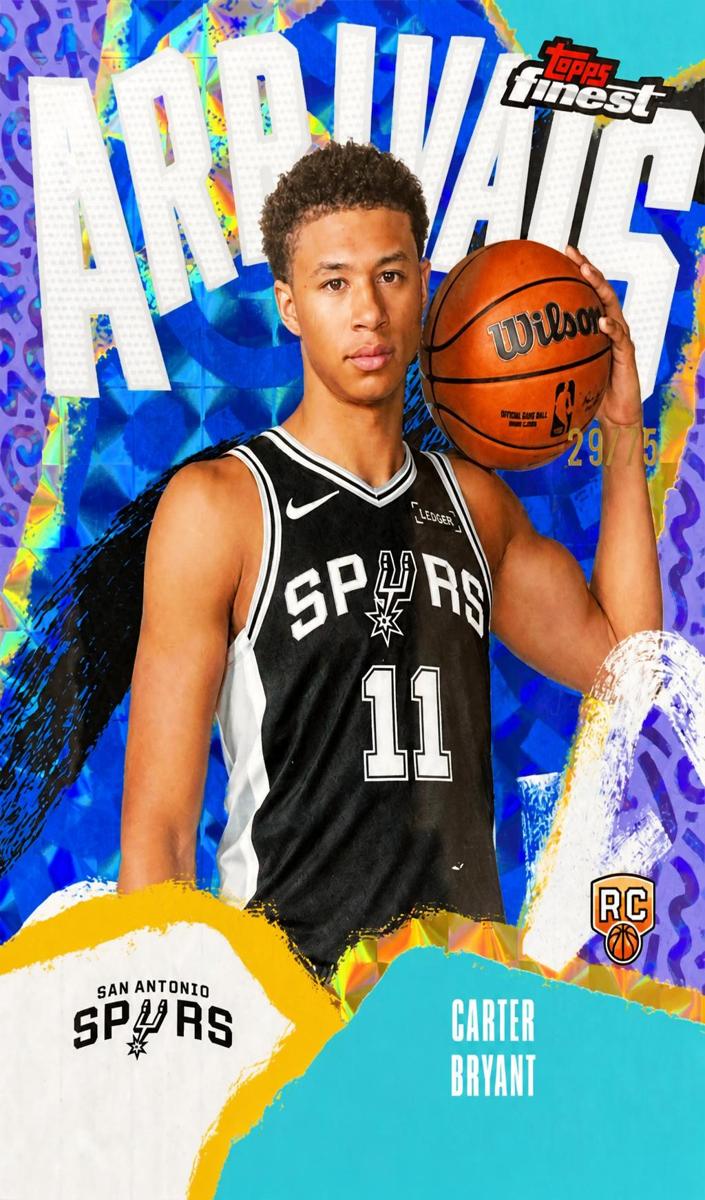 2025 Topps Finest Basketball Blue Geometric Refractor Carter Bryant #A-14