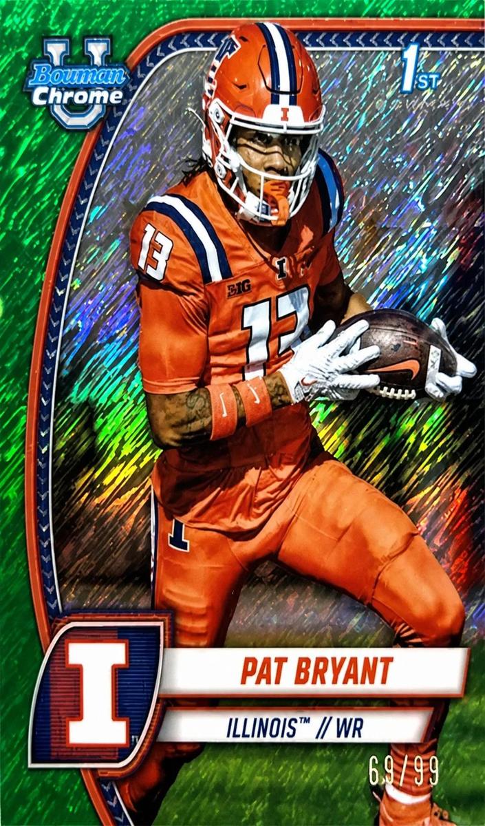 2024 Bowman Chrome University Football Shimmer Green Refractor Pat Bryant #142