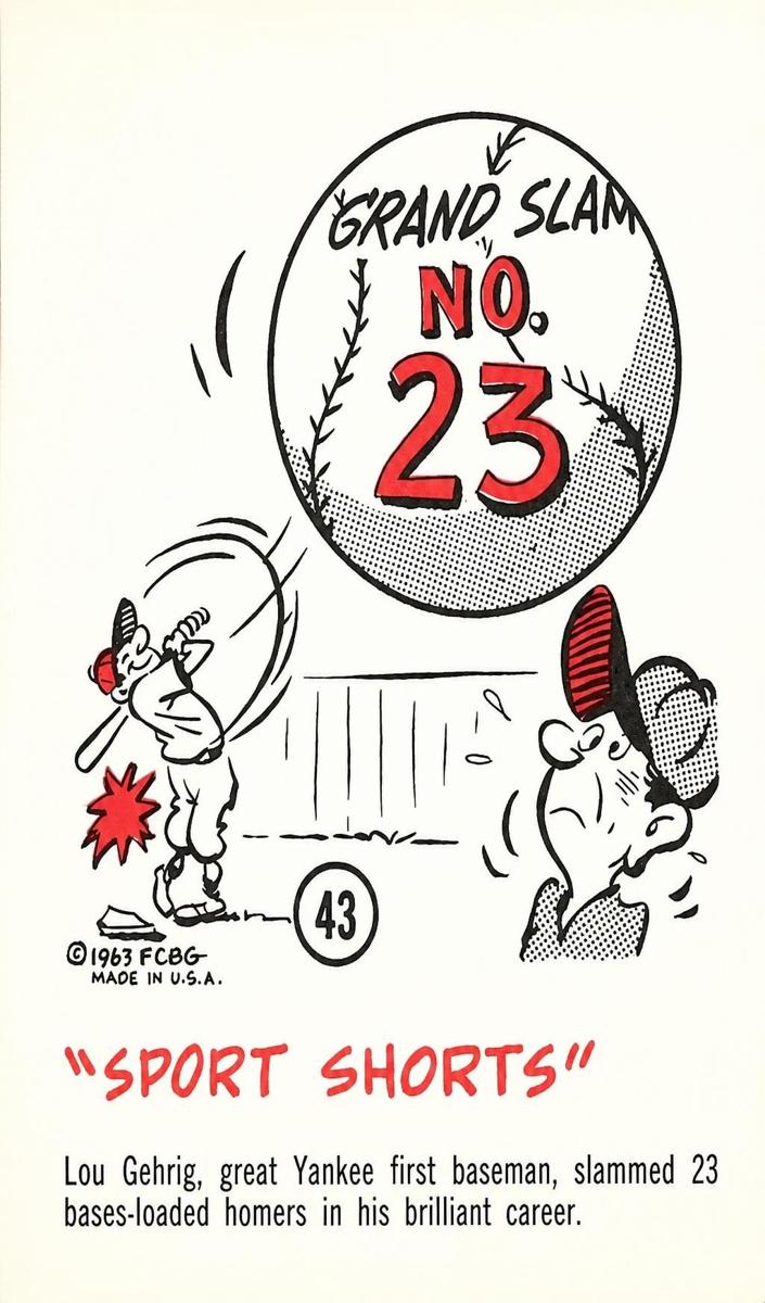 1963 Gad Fun Baseball Lou Gehrig #43 PSA 9
