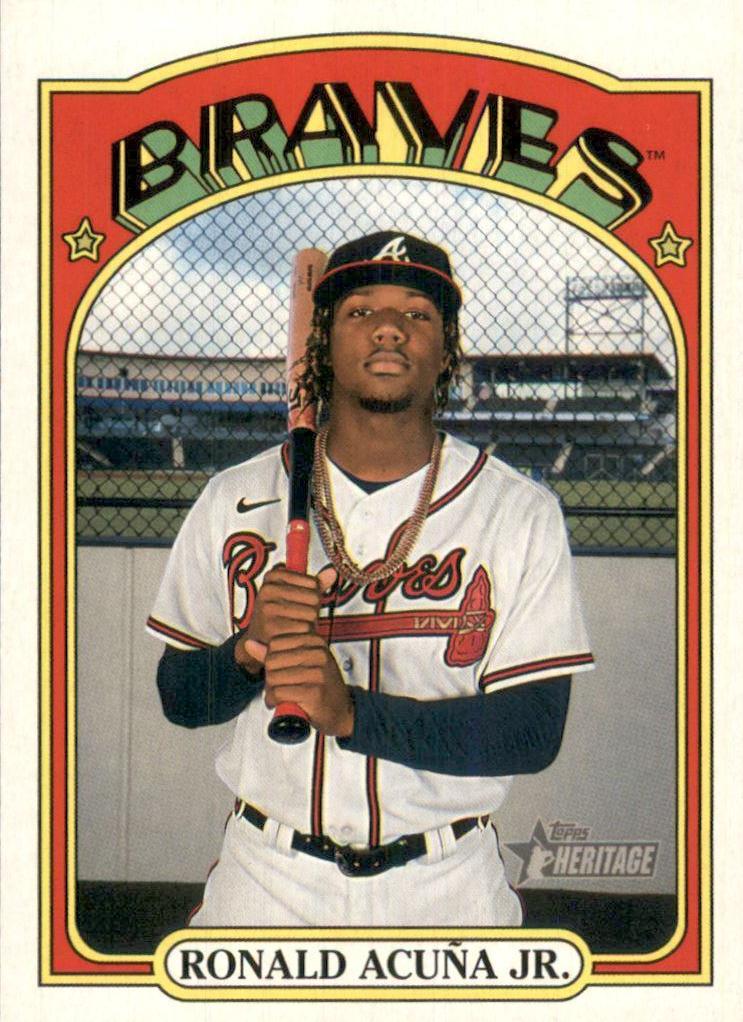2021 Topps Heritage Baseball Ronald Acuna Jr. #299 PSA 9