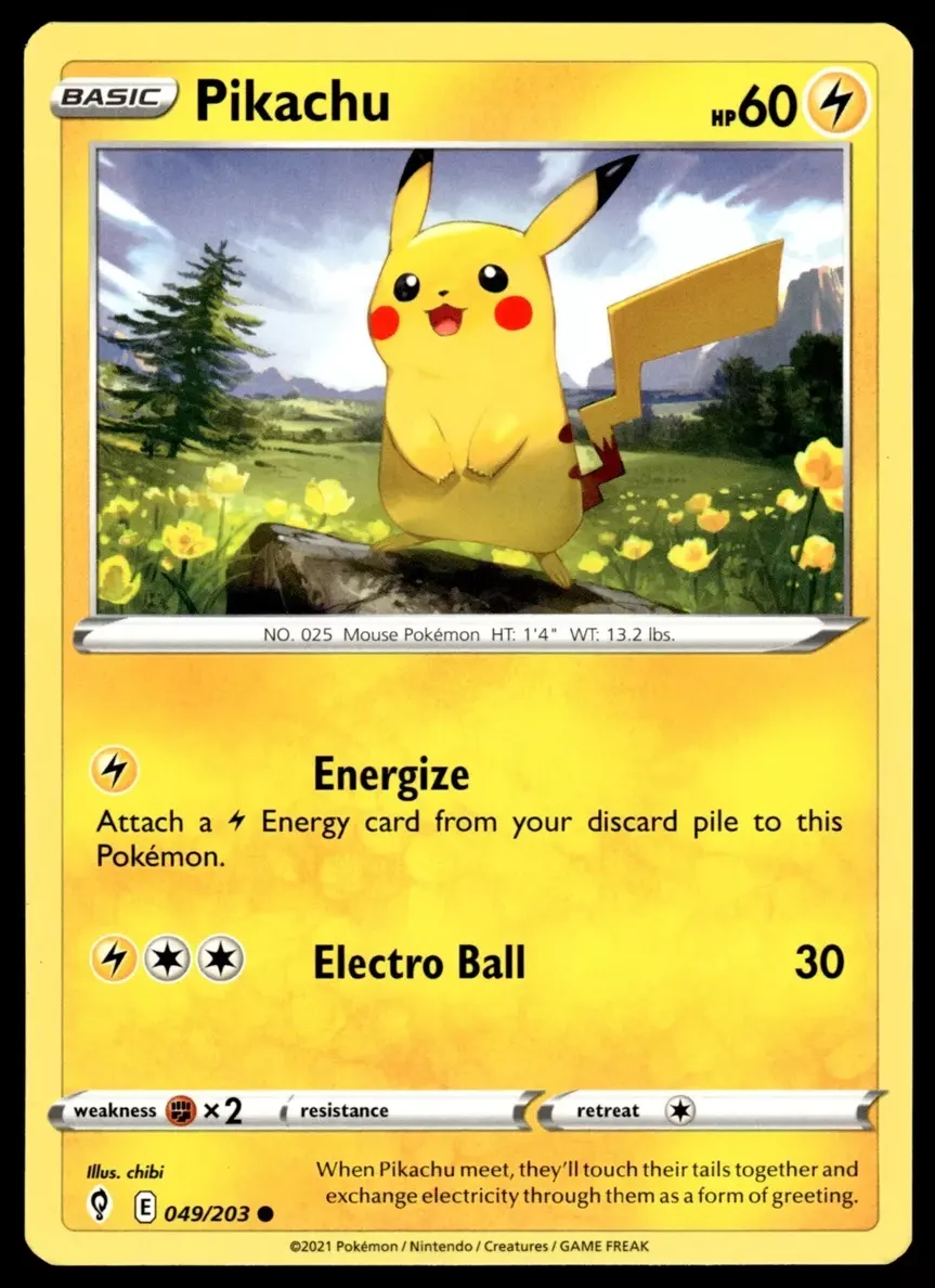 2021 Pokemon Evolving Skies Pikachu #49