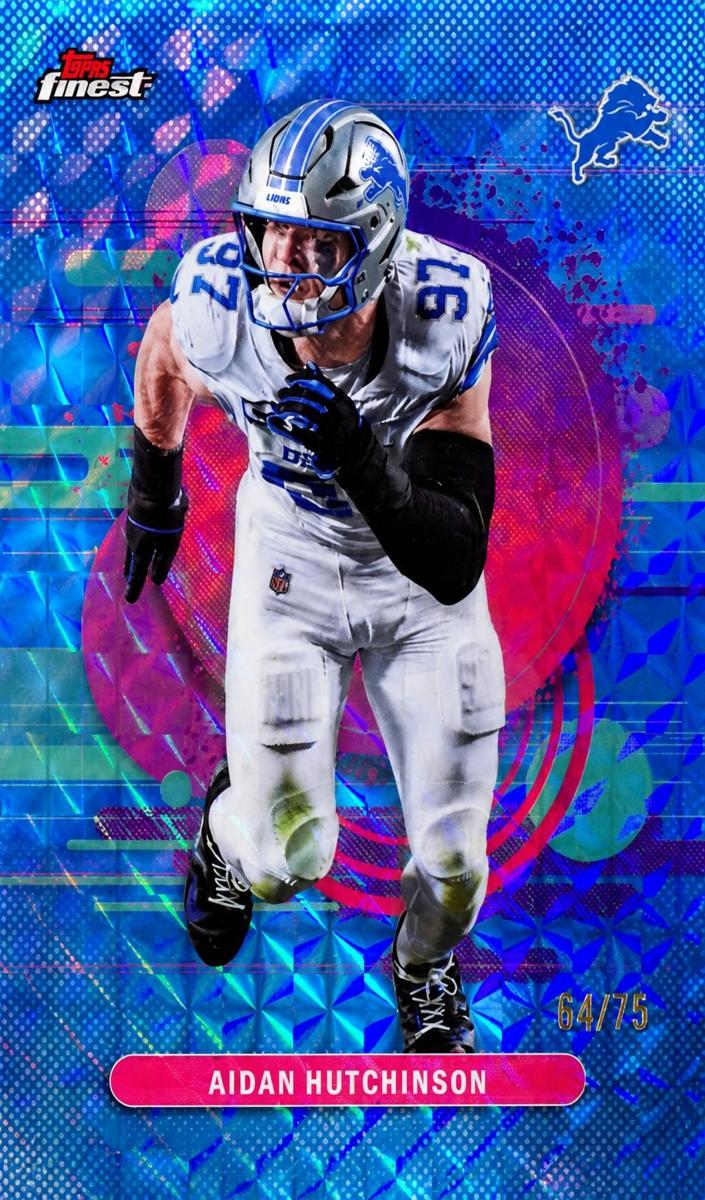 2025 Topps Finest Football Blue Geometric Aidan Hutchinson #186
