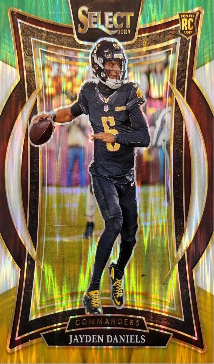 2024 Panini Select Football Green and Yellow Shock Jayden Daniels #26 SGC 10