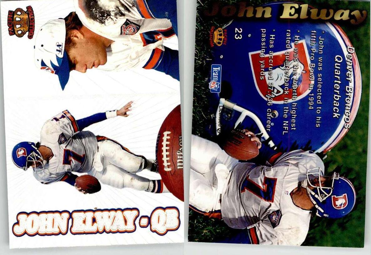 1995 Pacific Prisms Football John Elway #23 PSA 8