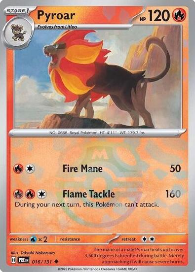 2025 Pokemon Scarlet & Violet Prismatic Evolutions Master Ball Pyroar #16 CGC 10
