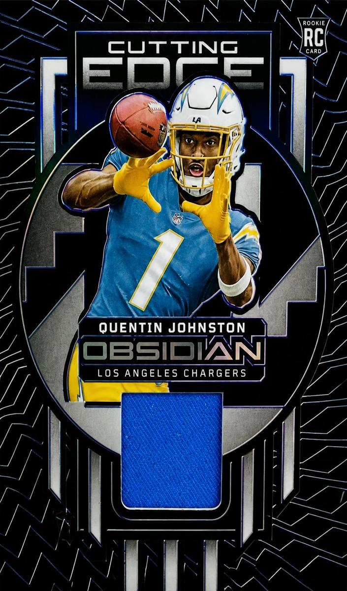 2023 Panini Obsidian Football Electric Etch Purple Quentin Johnston #CEM-QJO