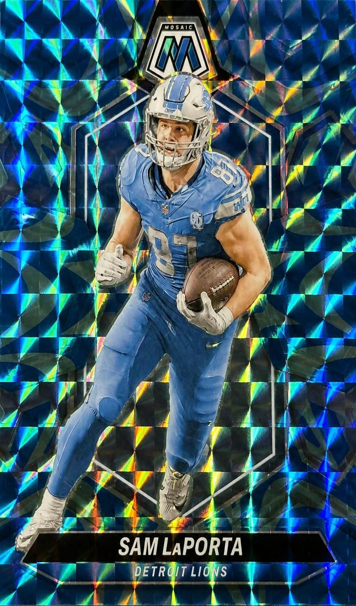 2024 Panini Mosaic Football Reactive Blue Sam LaPorta #75