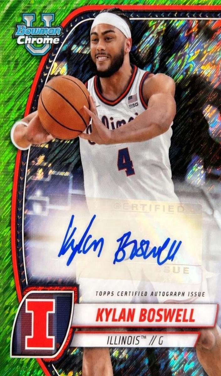 2024 Bowman Chrome University Basketball Green Shimmer Refractor Kylan Boswell #78