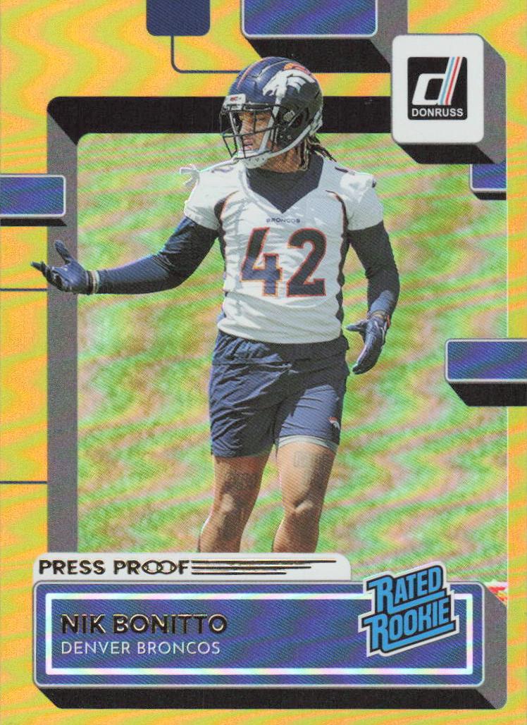 2022 Panini Donruss Football Press Proof Premium Nik Bonitto #380