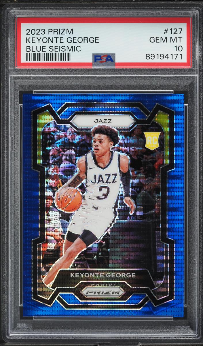 2023 Panini Prizm Basketball Blue Seismic Keyonte George #127 PSA 10