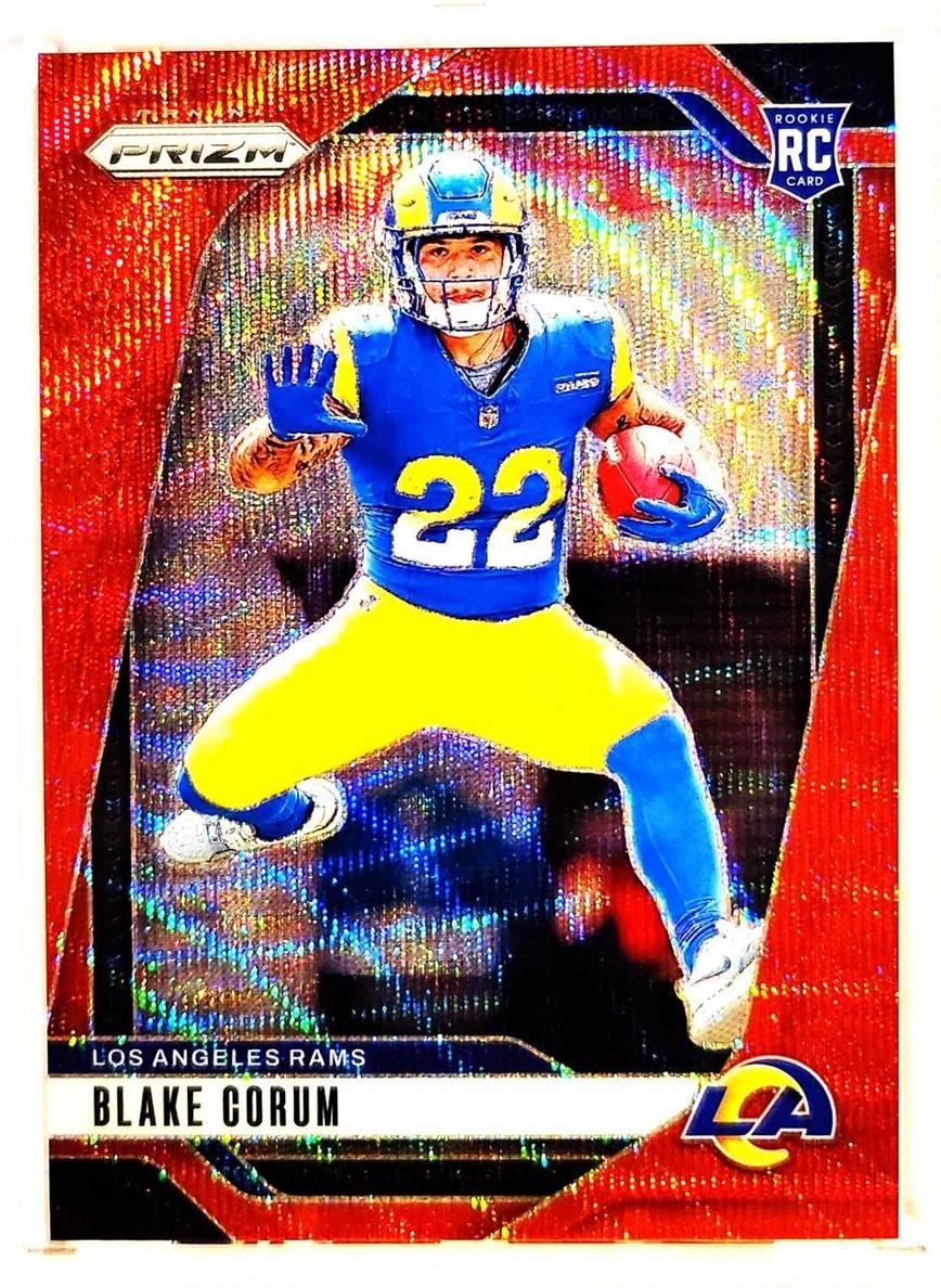 2024 Panini Prizm Football Red Wave Blake Corum #308 PSA 9