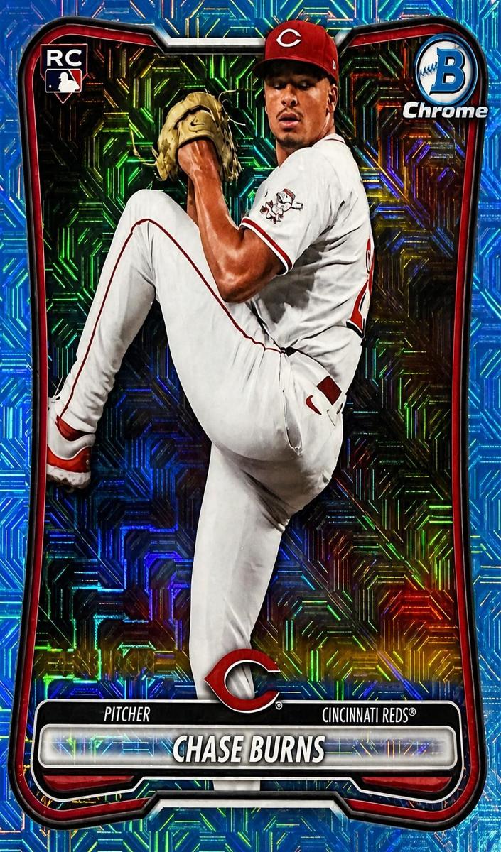 2026 Bowman Mega Box Baseball Sky Blue Mojo Refractor Chase Burns #3