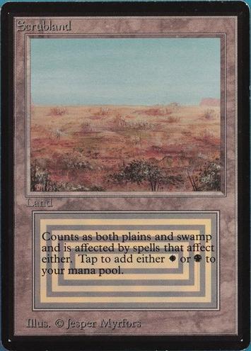 1993 Magic The Gathering Beta Scrubland #NNO BGS 8.5