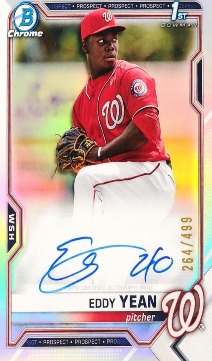 2021 Bowman Chrome Prospects Baseball Refractor Eddy Yean #CPA-EY