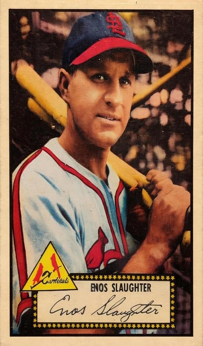 1952 Topps Baseball Red Back Enos Slaughter #65