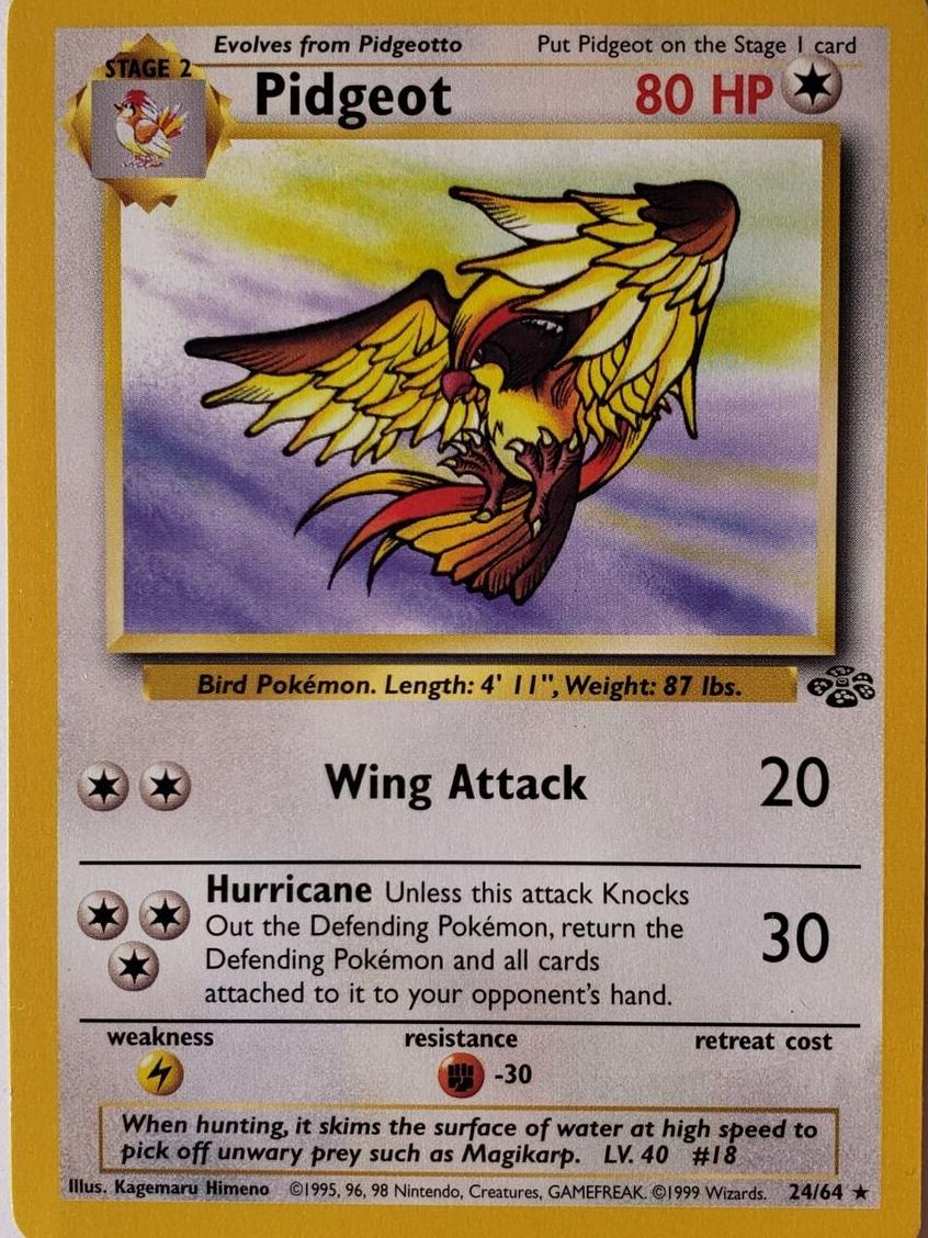 1999 Pokemon Jungle Pidgeot #24 RAW Ungraded